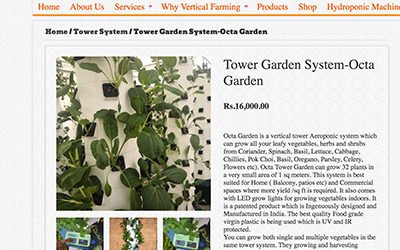 Octa Garden systems from India have nothing to do with Tower Garden systems!